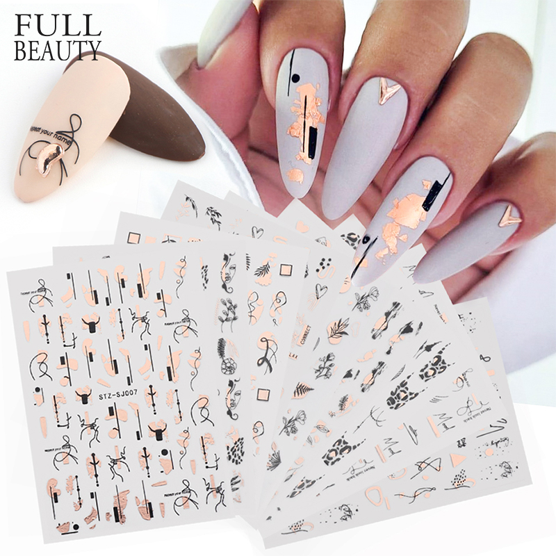 Nail Art Full Design - 9 pçs conjunto de adesivos de