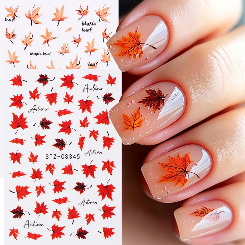 Nail Art Full Design - 2 Adesivos de Unha com Folhas
