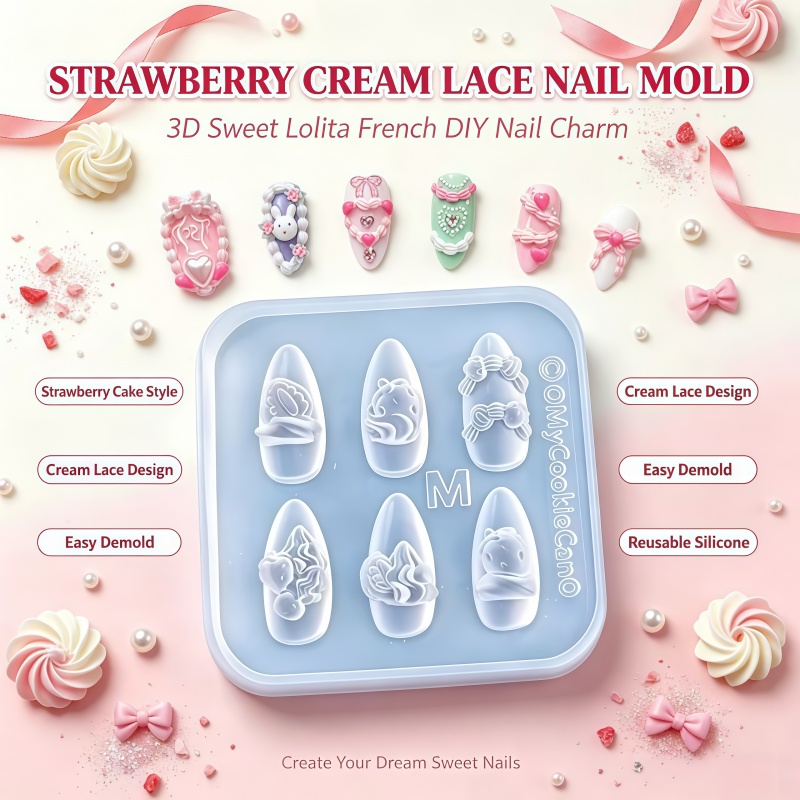 Nail Art Strawberry - Molde de Silicone para Arte de
