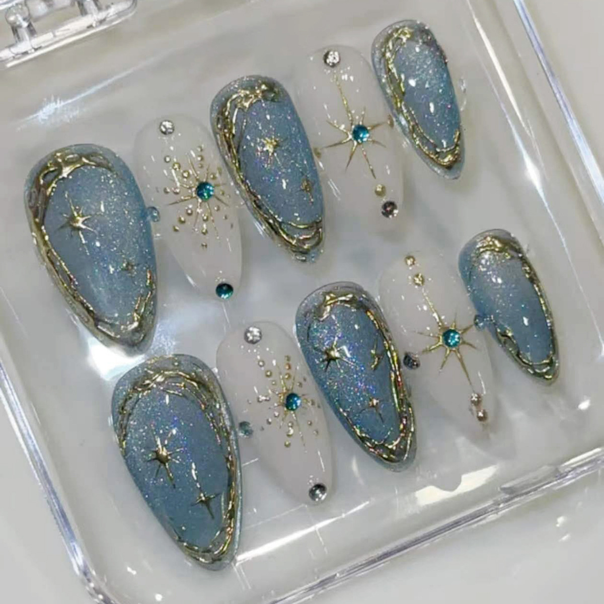 Nail Art Inspo - 24 peças de Unhas Postiças Adesivas