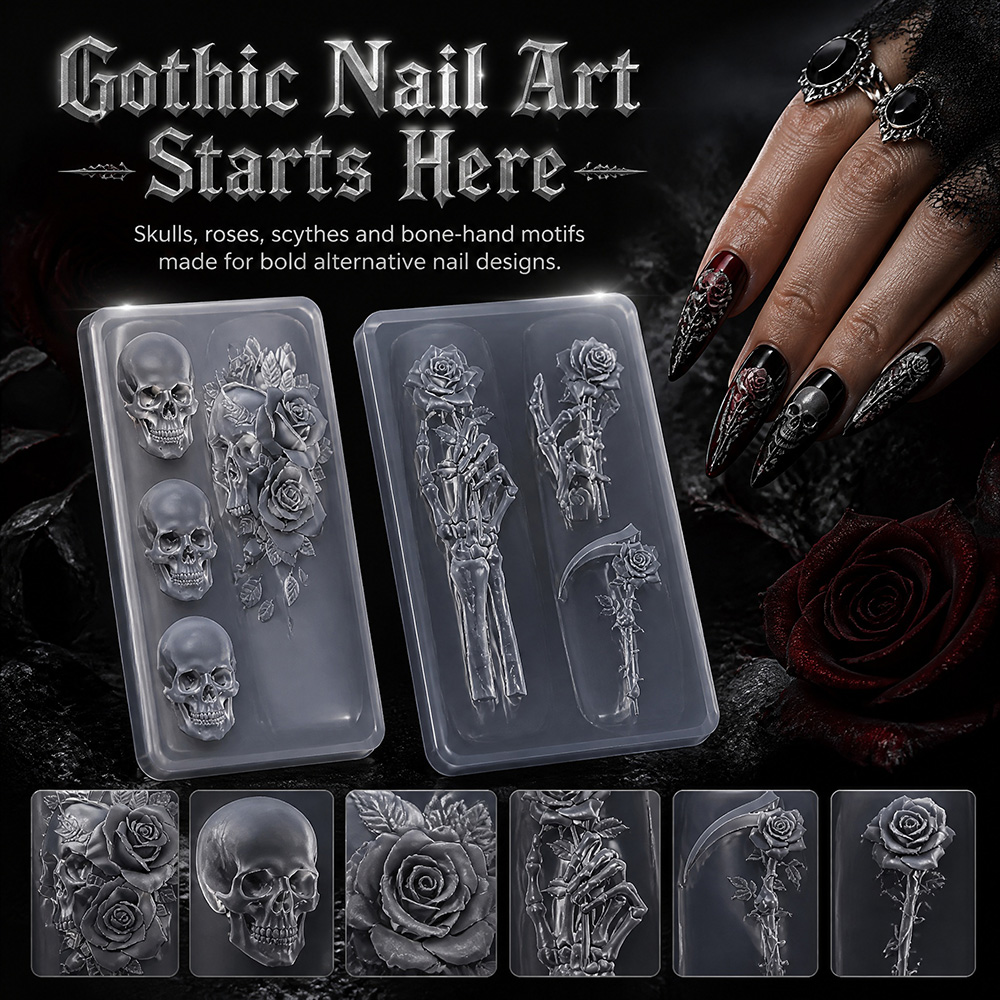 Nail Art Vintage - Conjunto de 2 Peças: Molde de