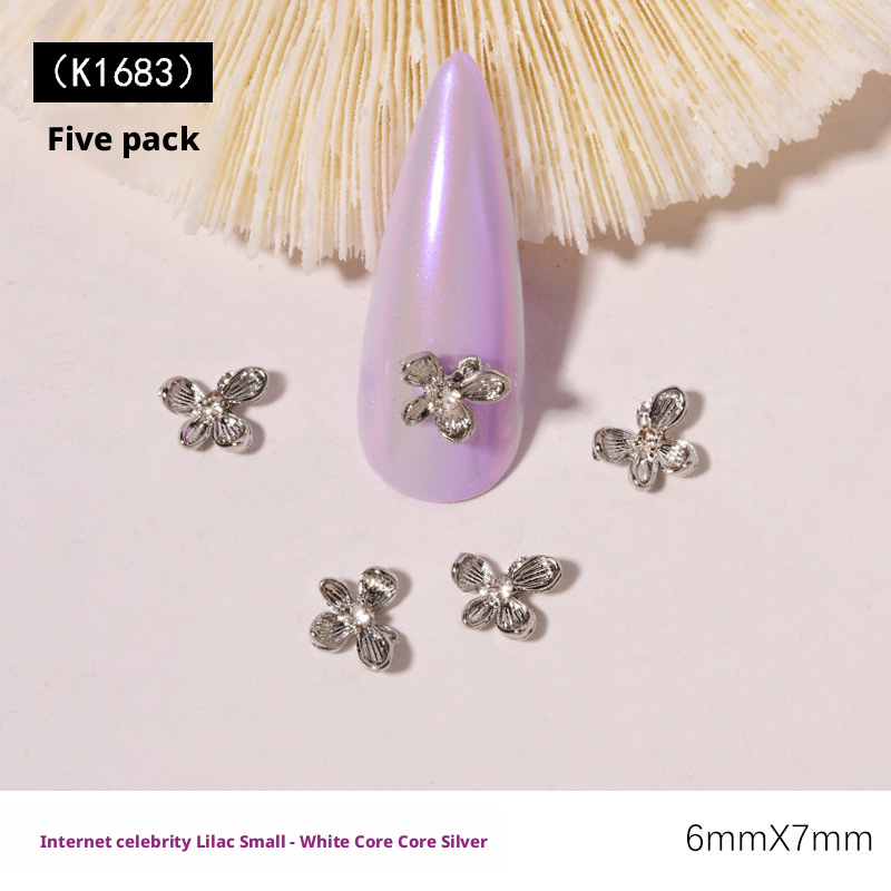 Nail Art Lilac - 10 Peças de Decorações de Unhas