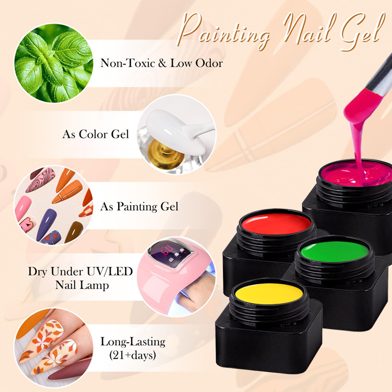 Nail Art Full Design - CHUNSHU-Gel de pintura para manicure, semi-sólido,