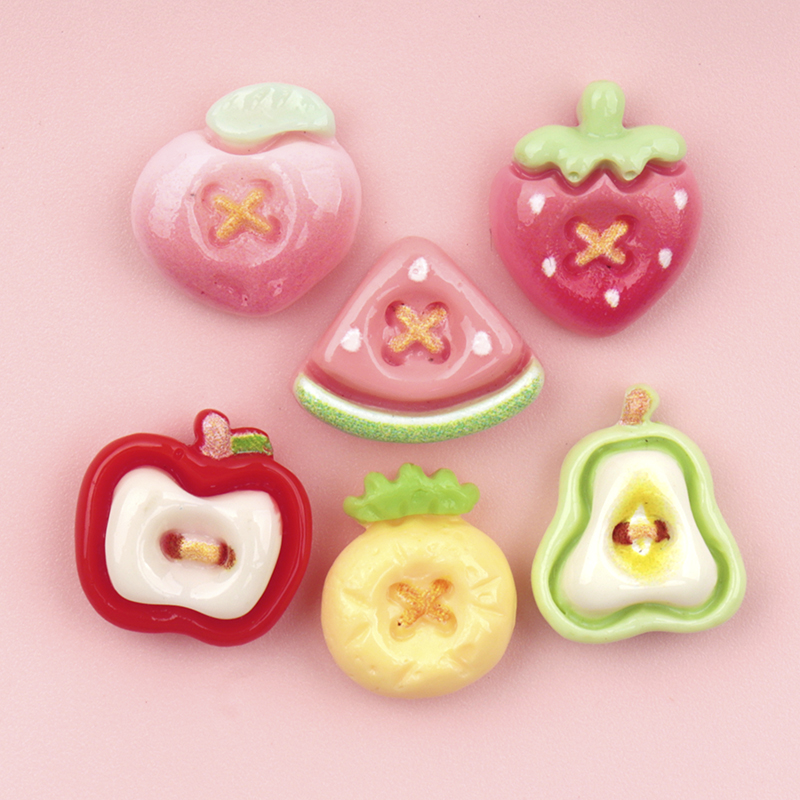 Nail Art Strawberry - 50/500 pçs mini simulado fruta resina