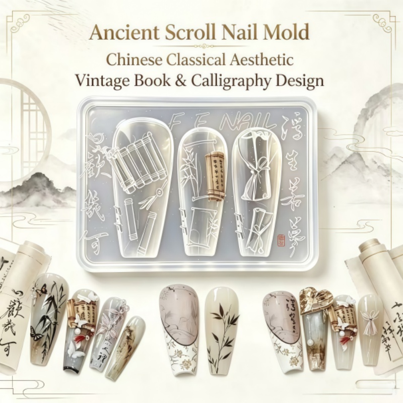 Nail Art Vintage - Molde de Silicone 3D para Nail