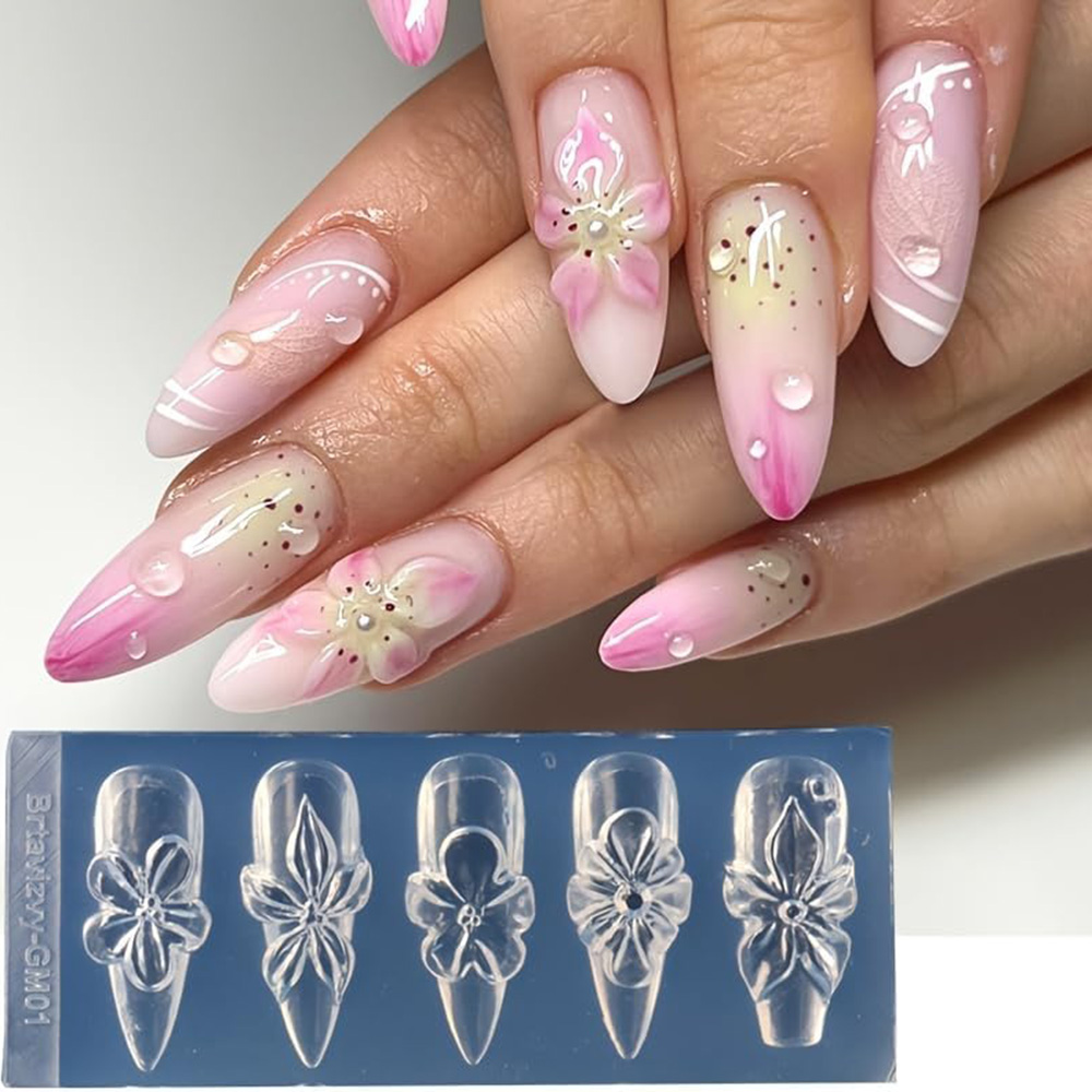 Nail Art Vintage - Moldes de Silicone 3D para Nail