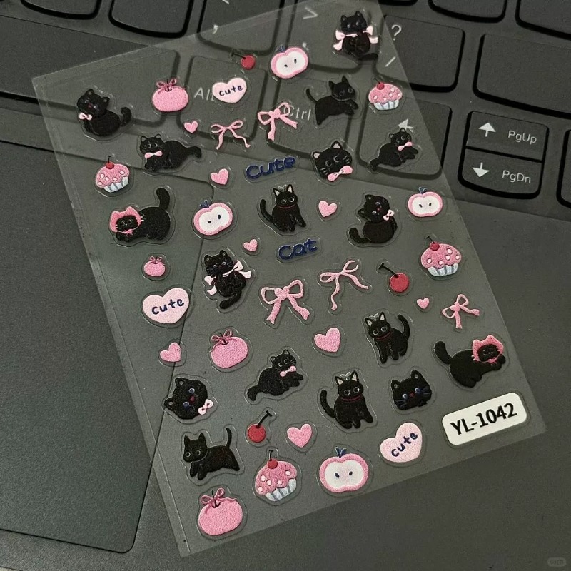 Nail Art Vintage - Adesivo 3D em Relevo de Gato