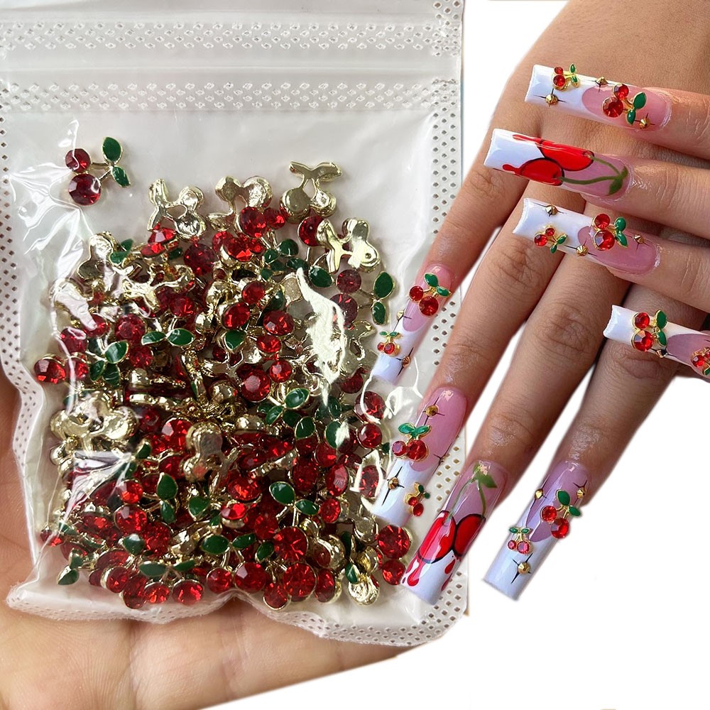 40 peças de Gemas de Diamante  - Nail Art Red Cherry avaliação e preço