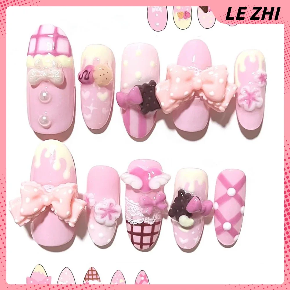 Unhas Postiças 3D Kawaii Escul - Nail Art Strawberry avaliação e preço