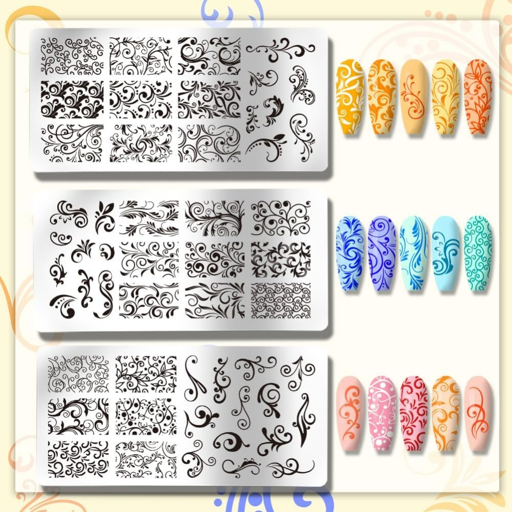 3 pçs padrão de redemoinho mod - Nail Art Inspo avaliação e preço