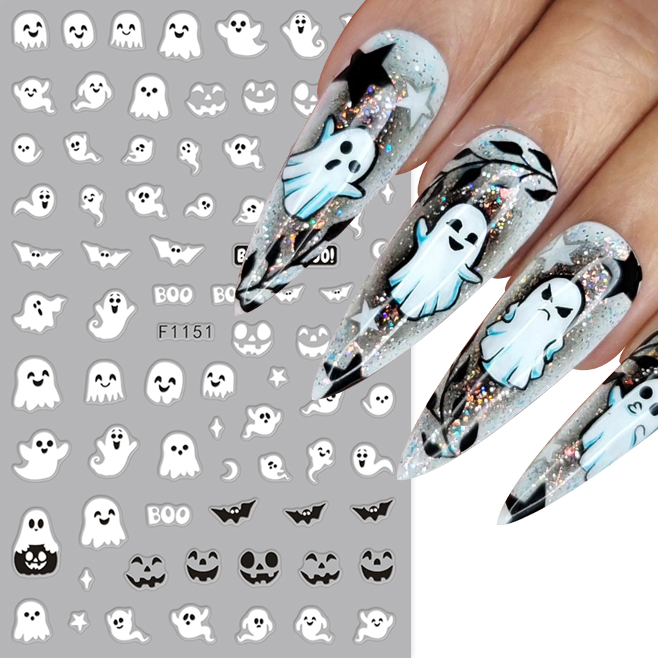 2 pçs luminoso halloween assus - Nail Art Full Design avaliação e preço