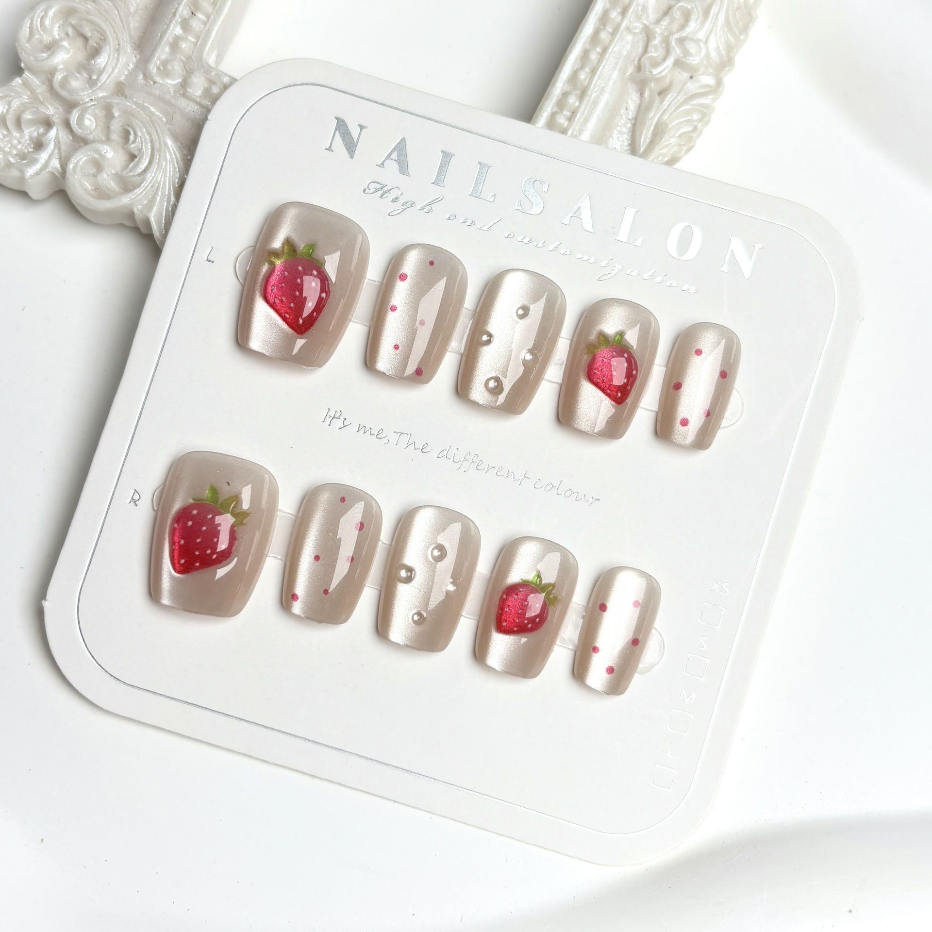 10 pçs curto quadrado olho de  - Nail Art Strawberry avaliação e preço