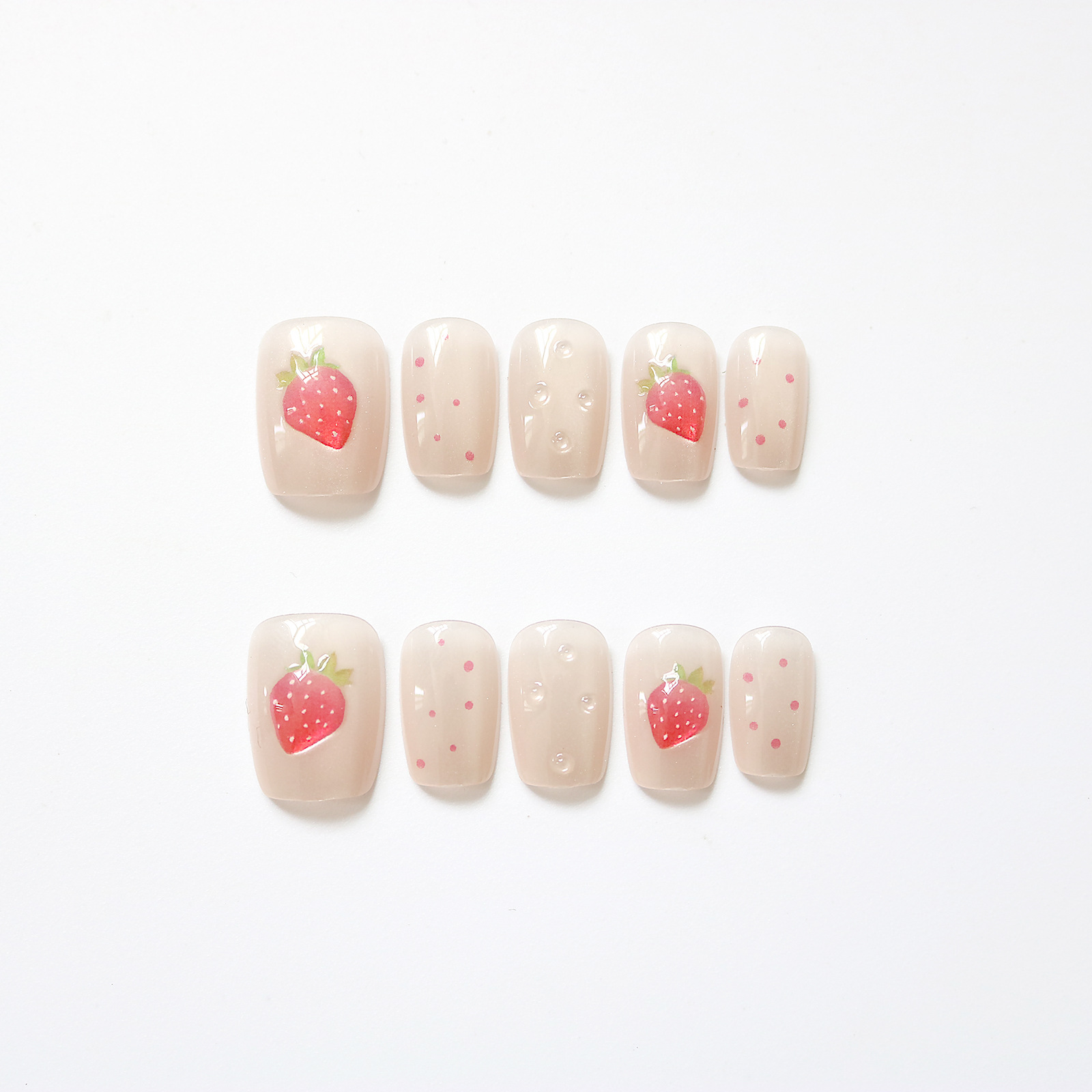 10 pçs curto quadrado olho de  - Nail Art Strawberry avaliação e preço