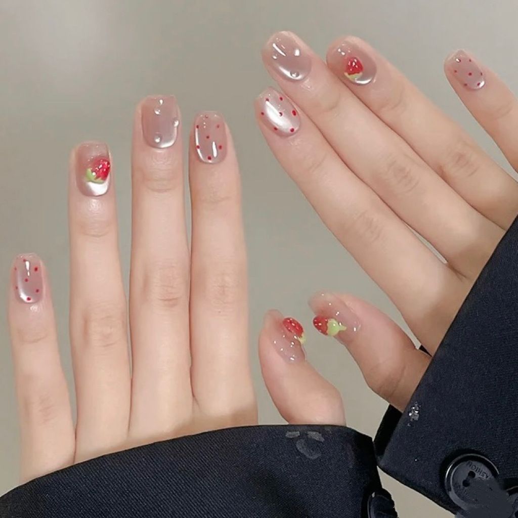 10 pçs curto quadrado olho de  - Nail Art Strawberry avaliação e preço