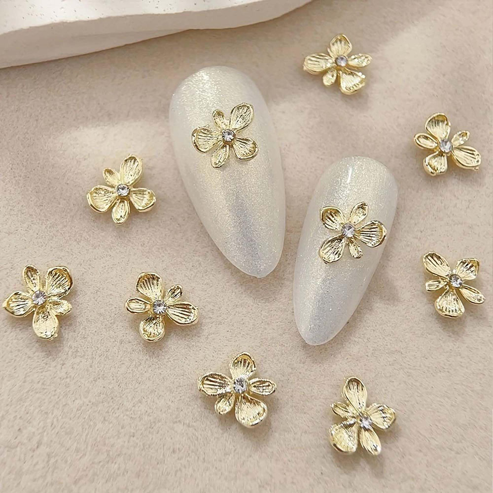 10 pçs ouro strass flor 3d lig - Nail Art Lilac avaliação e preço
