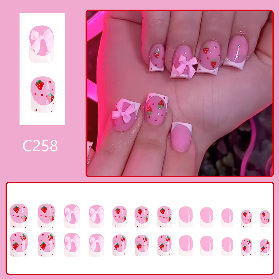 24 pçs vermelho morango projet - Nail Art Strawberry avaliação e preço