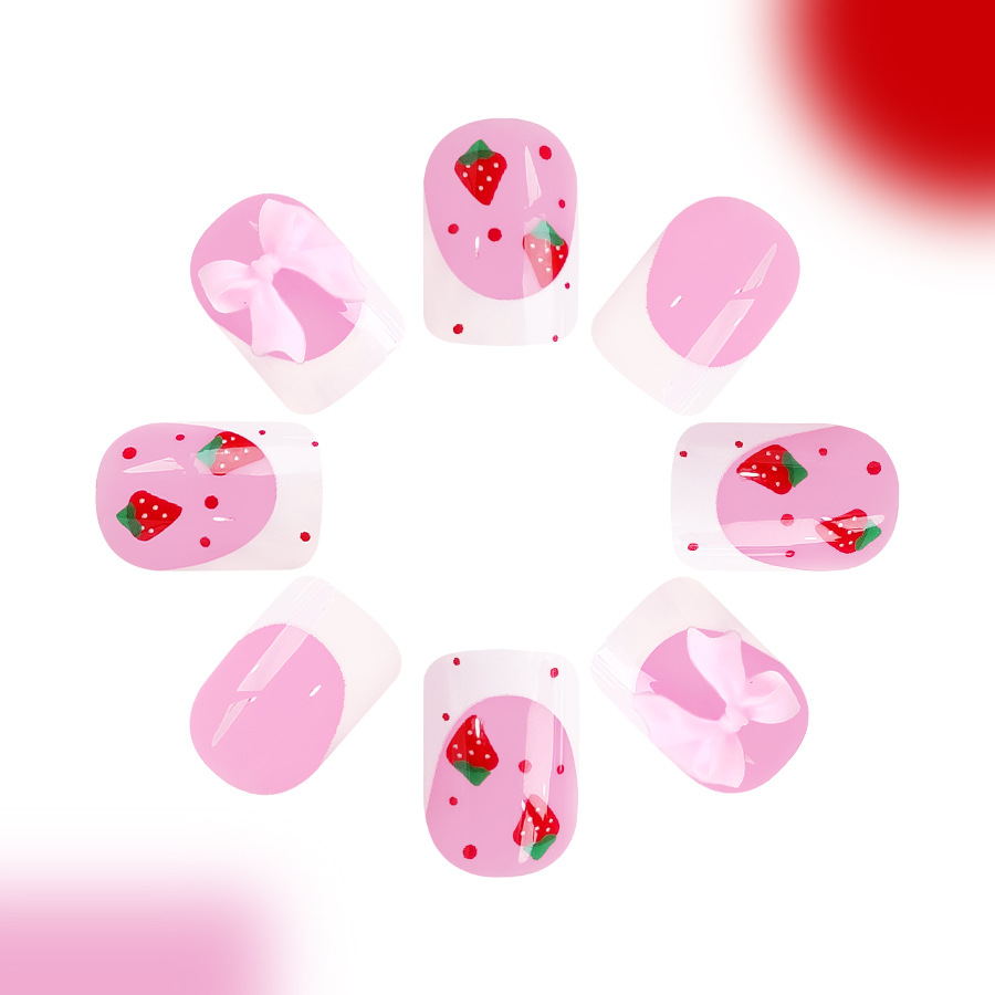 24 pçs vermelho morango projet - Nail Art Strawberry avaliação e preço