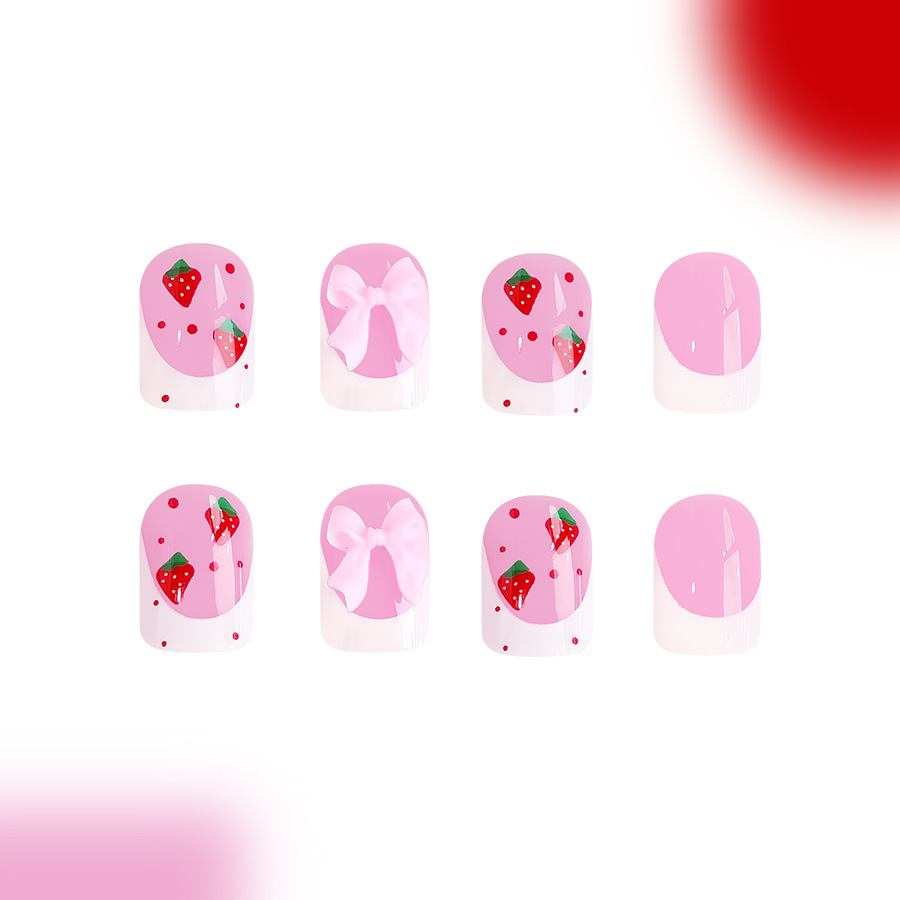 24 pçs vermelho morango projet - Nail Art Strawberry avaliação e preço