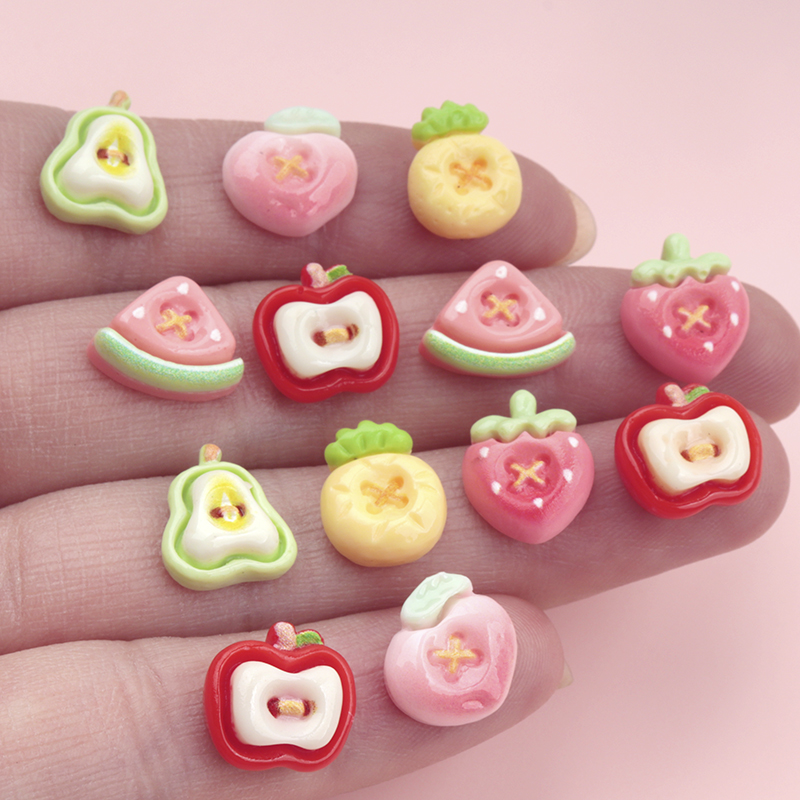50/500 pçs mini simulado fruta - Nail Art Strawberry avaliação e preço