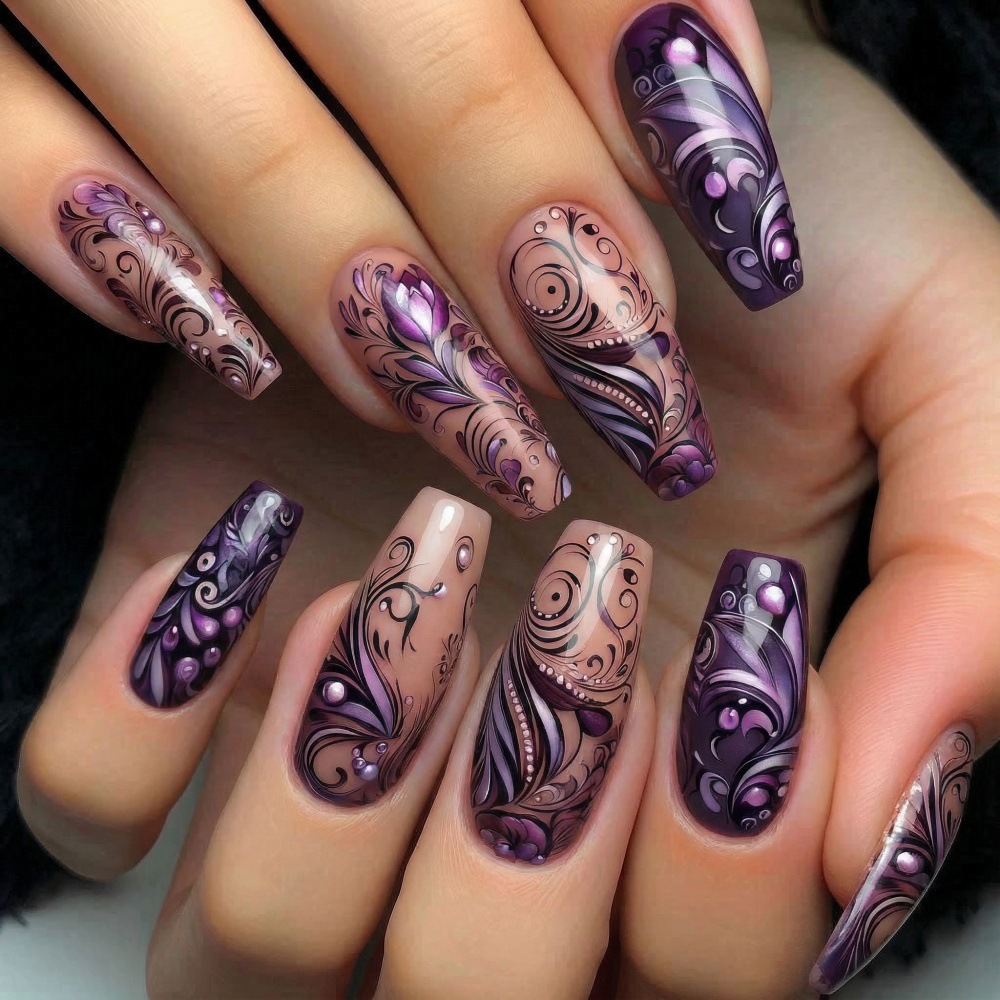 Unhas postiças médias para mul - Nail Art Full Design avaliação e preço