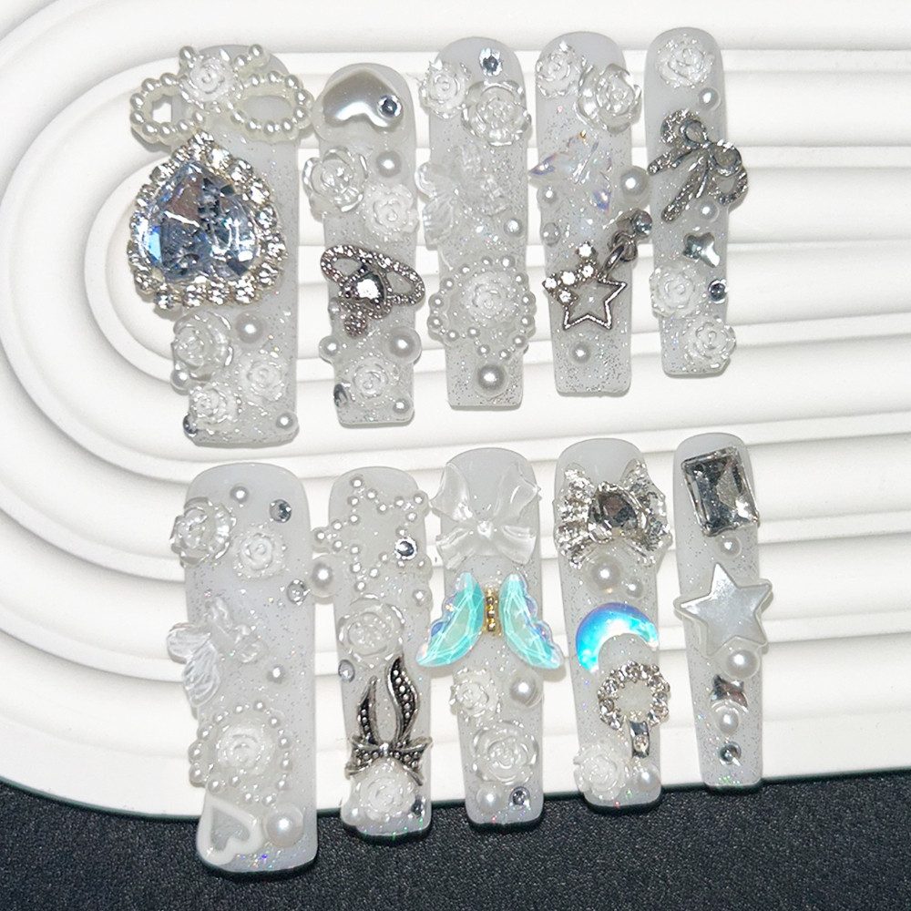 10PCS Unhas Postiças Brancas F - Nail Art Inspo avaliação e preço