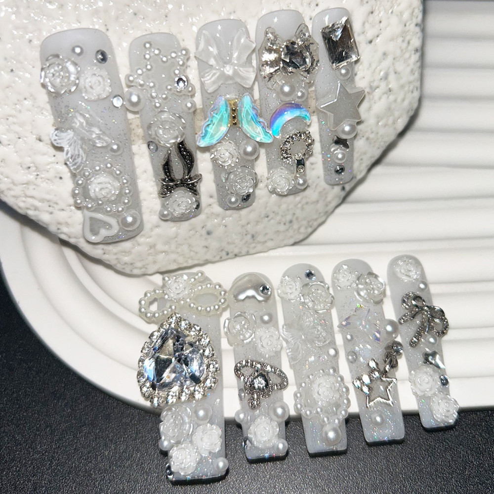 10PCS Unhas Postiças Brancas F - Nail Art Inspo avaliação e preço