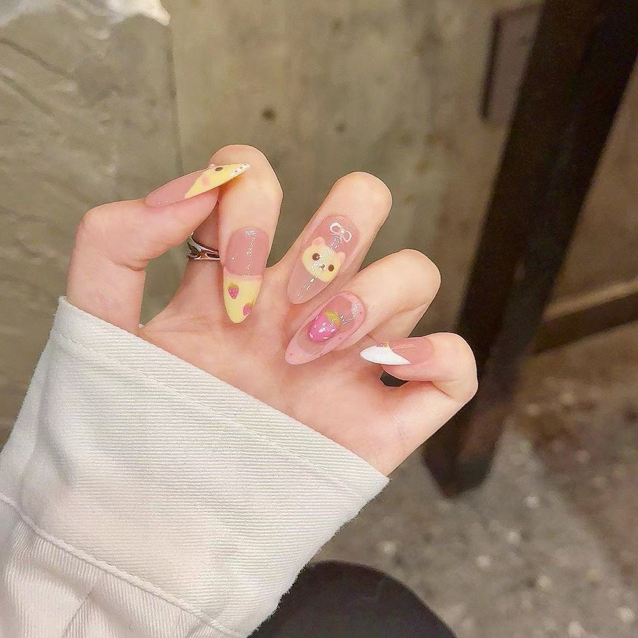 10 peças de unhas postiças ova - Nail Art Strawberry avaliação e preço