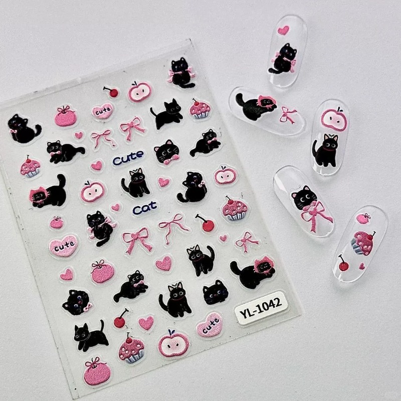 Adesivo 3D em Relevo de Gato P - Nail Art Vintage avaliação e preço