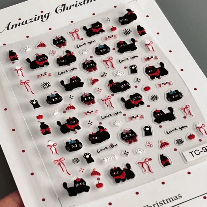 Adesivo 3D em Relevo de Gato P - Nail Art Vintage avaliação e preço