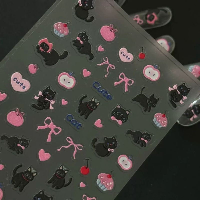 Adesivo 3D em Relevo de Gato P - Nail Art Vintage avaliação e preço
