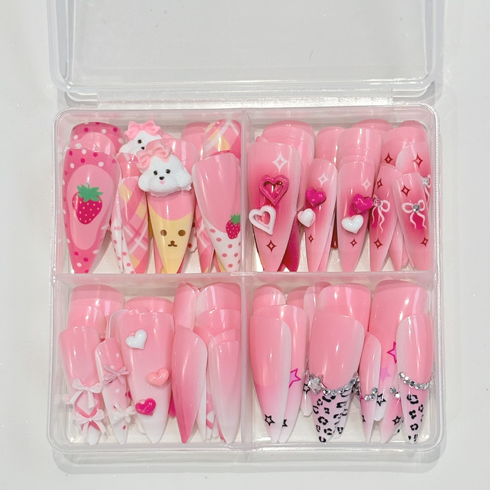96 Unidades de Unhas Postiças  - Nail Art Strawberry avaliação e preço