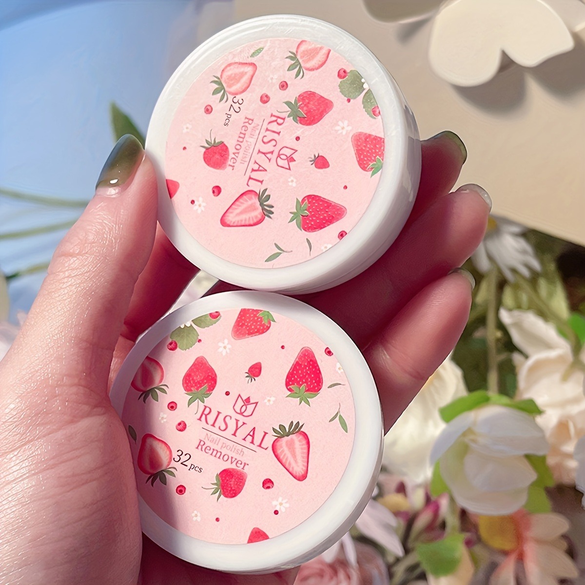 32 almofadas removedoras de es - Nail Art Strawberry avaliação e preço