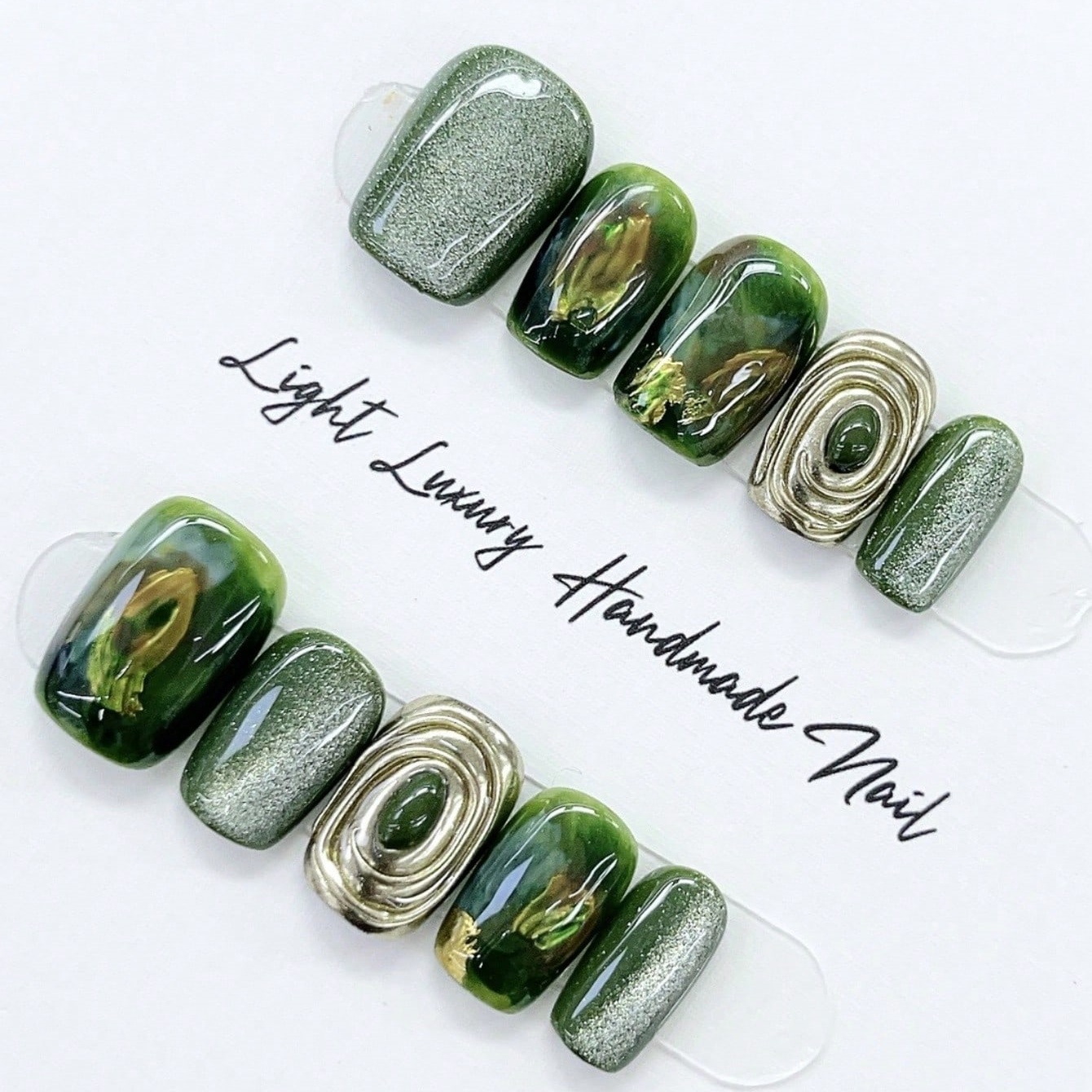 10 peças de unhas postiças cur - Nail Art Inspo avaliação e preço
